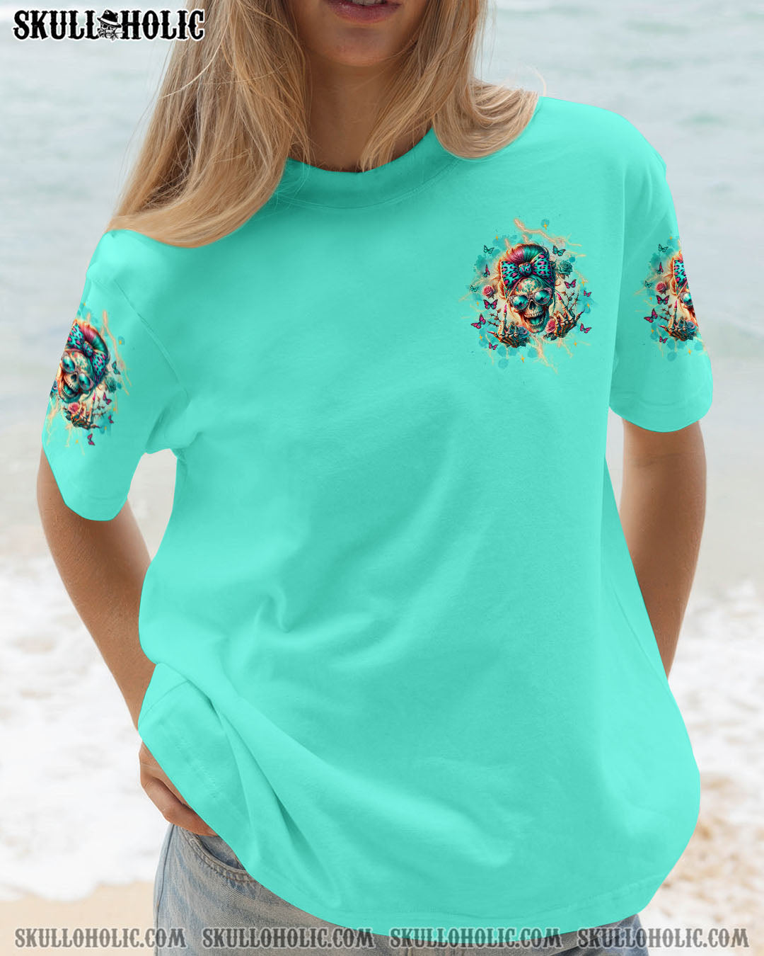 BLISSCORNERS YES I'M PRETTY SKULL MESSY BUN ALL OVER PRINT