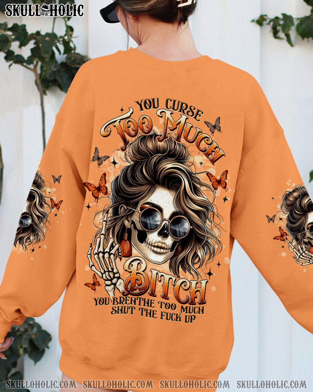 BLISSCORNERS YOU CURSE TOO MUCH SKULL LADY ALL OVER PRINT