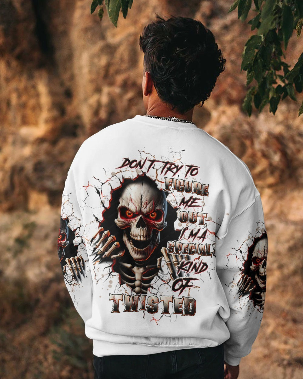BLISSCORNERS DON'T TRY TO FIGURE ME OUT SKULL ALL OVER PRINT