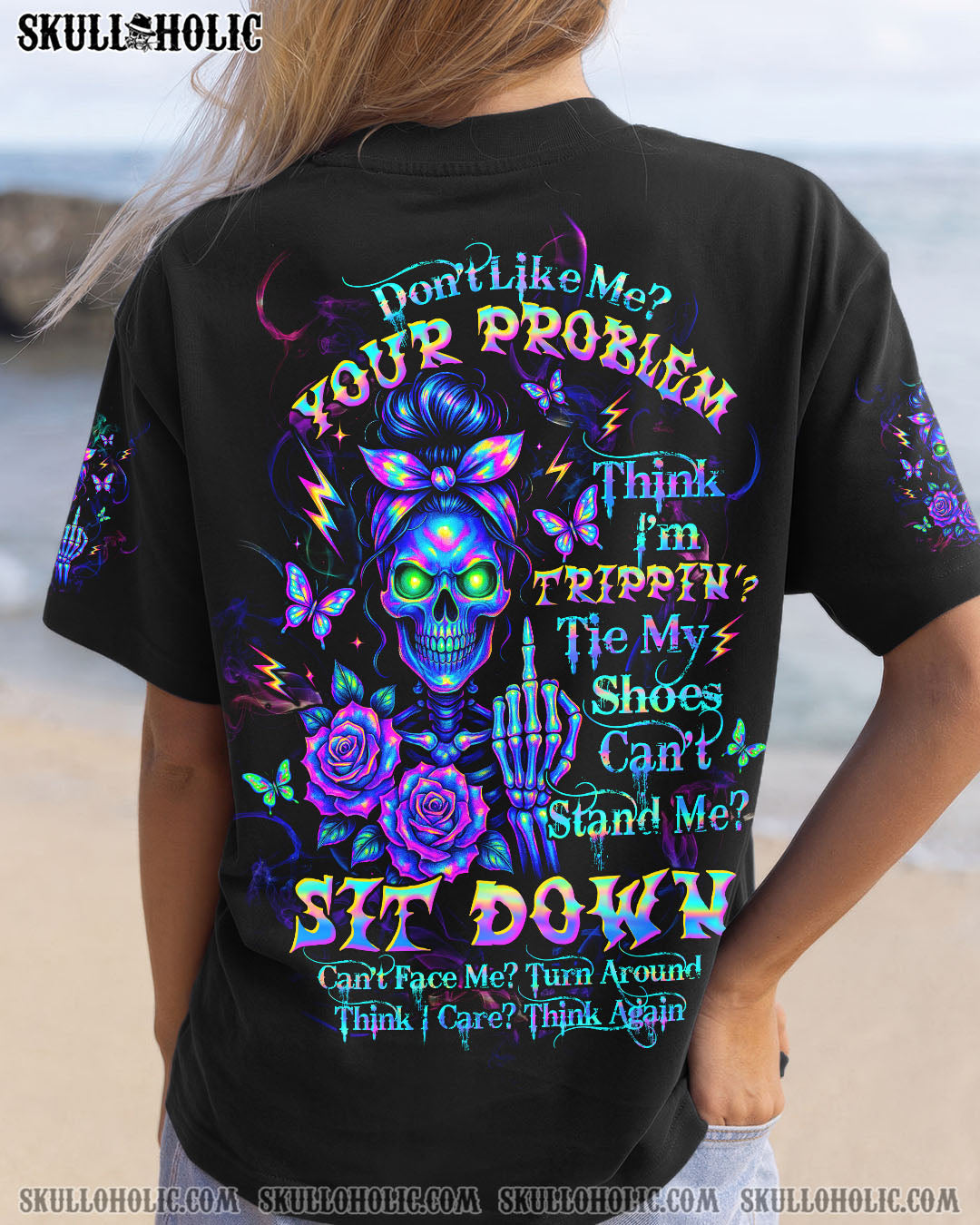 BLISSCORNERS YOU COULDN'T HANDLE ME MESSY BUN ALL OVER PRINT