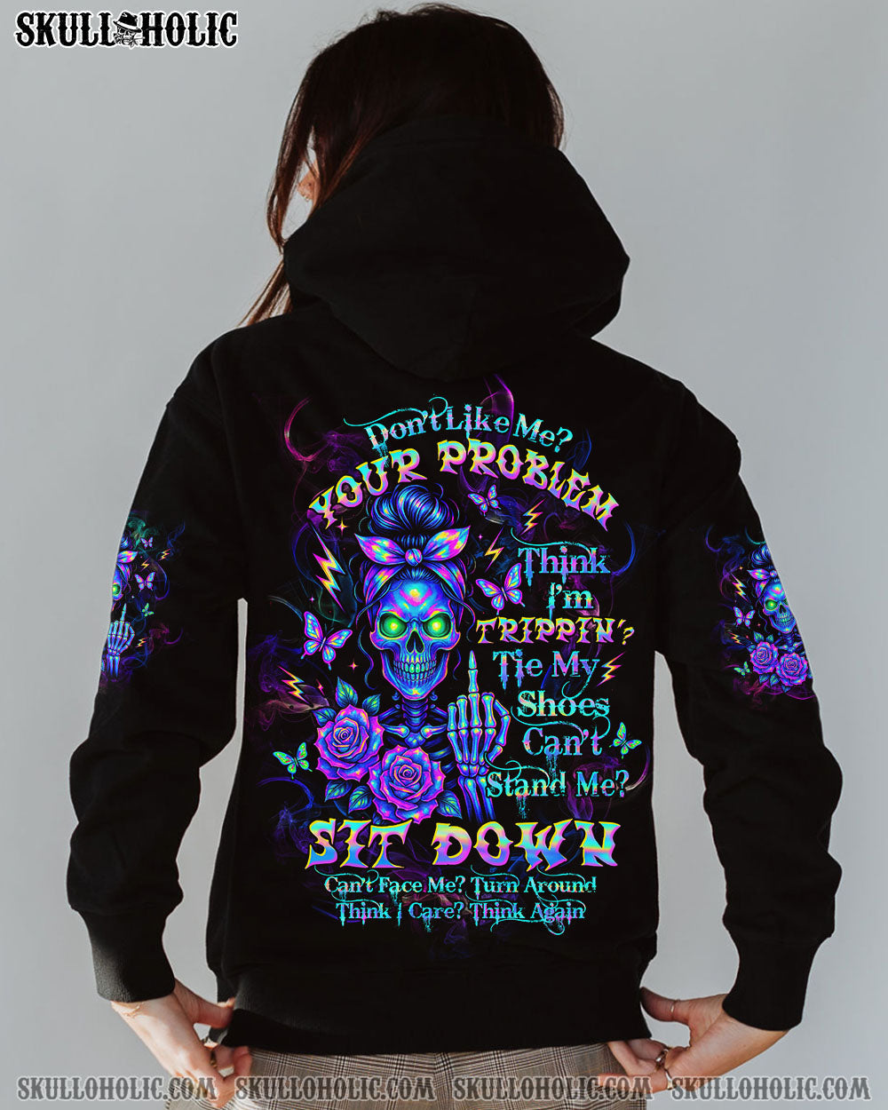 BLISSCORNERS YOU COULDN'T HANDLE ME MESSY BUN ALL OVER PRINT