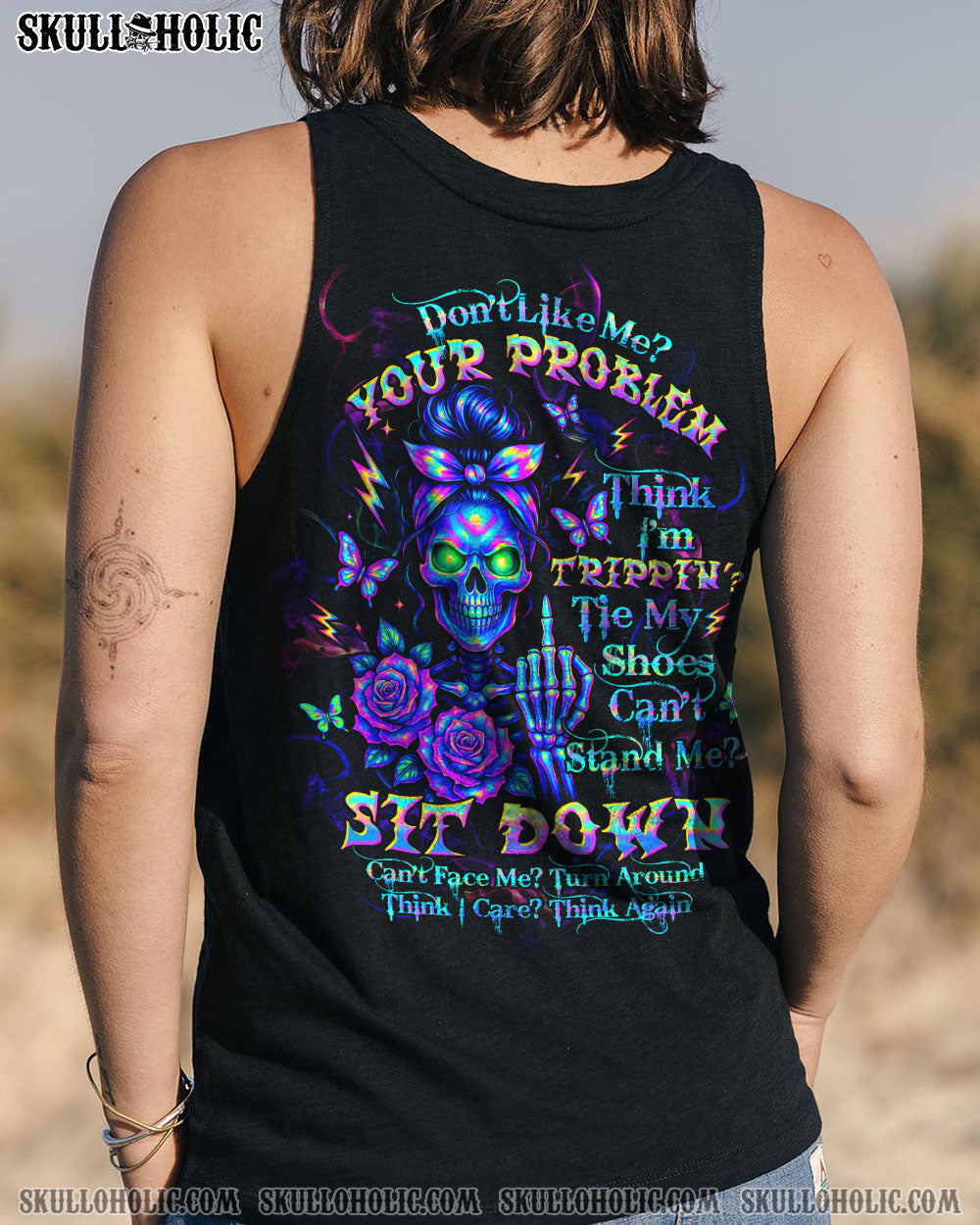 BLISSCORNERS YOU COULDN'T HANDLE ME MESSY BUN ALL OVER PRINT