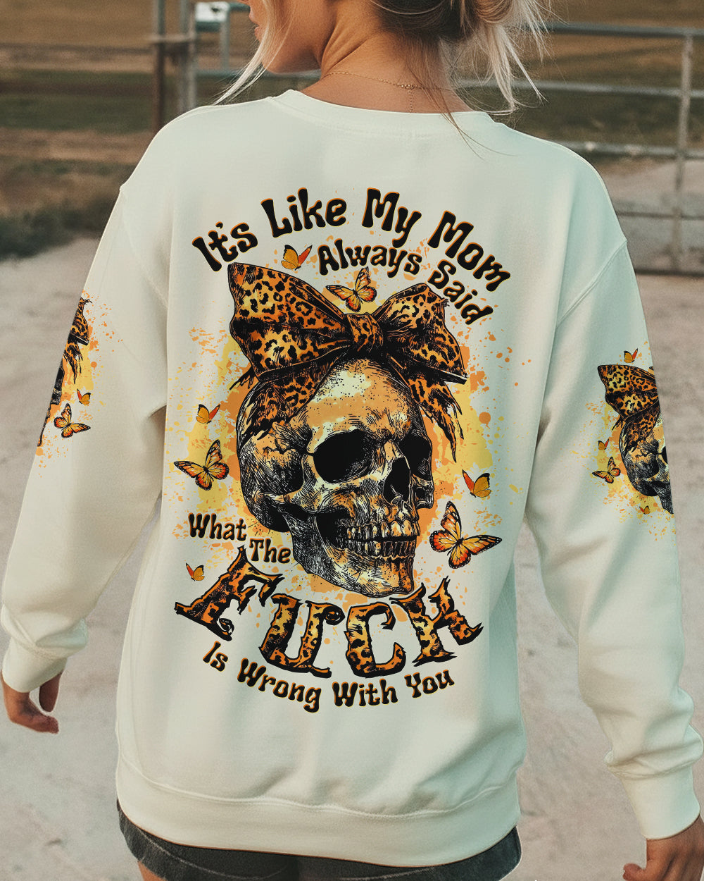 BLISSCORNERS IT'S LIKE MY MOM ALWAYS SAID SKULL ALL OVER PRINT