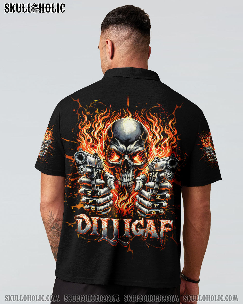 BLISSCORNERS DILLIGAF SKULL FIRE ALL OVER PRINT