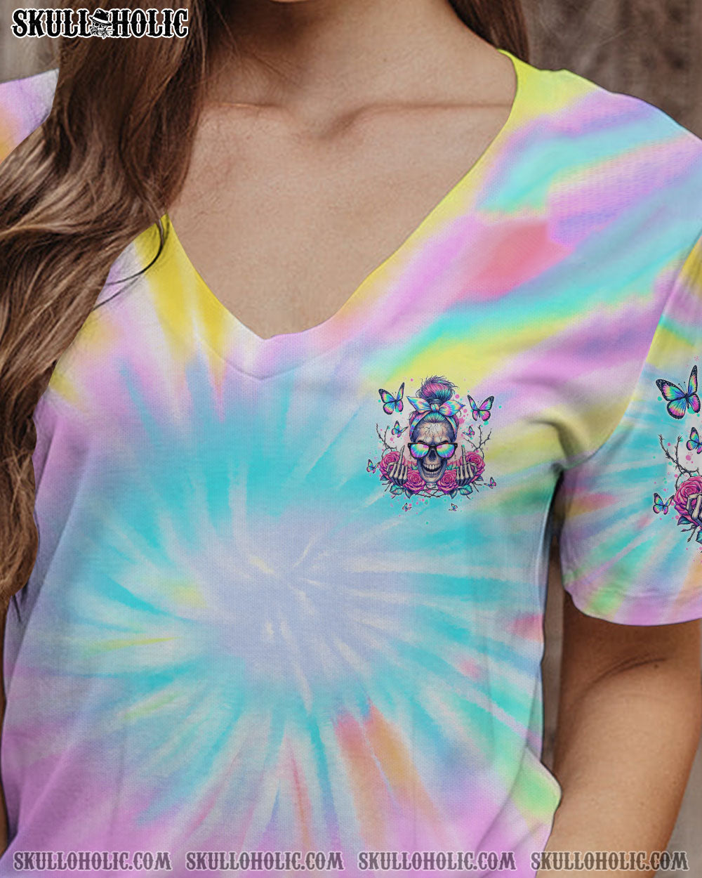 BLISSCORNERS A MOUTH I CAN'T CONTROL MESSY BUN SKULL ALL OVER PRINT