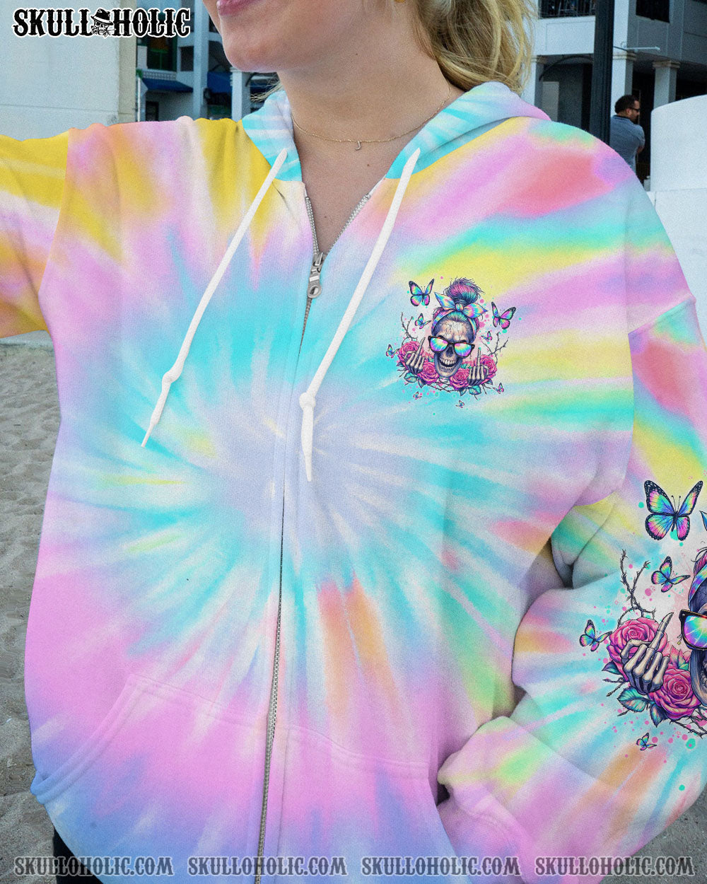 BLISSCORNERS A MOUTH I CAN'T CONTROL MESSY BUN SKULL ALL OVER PRINT
