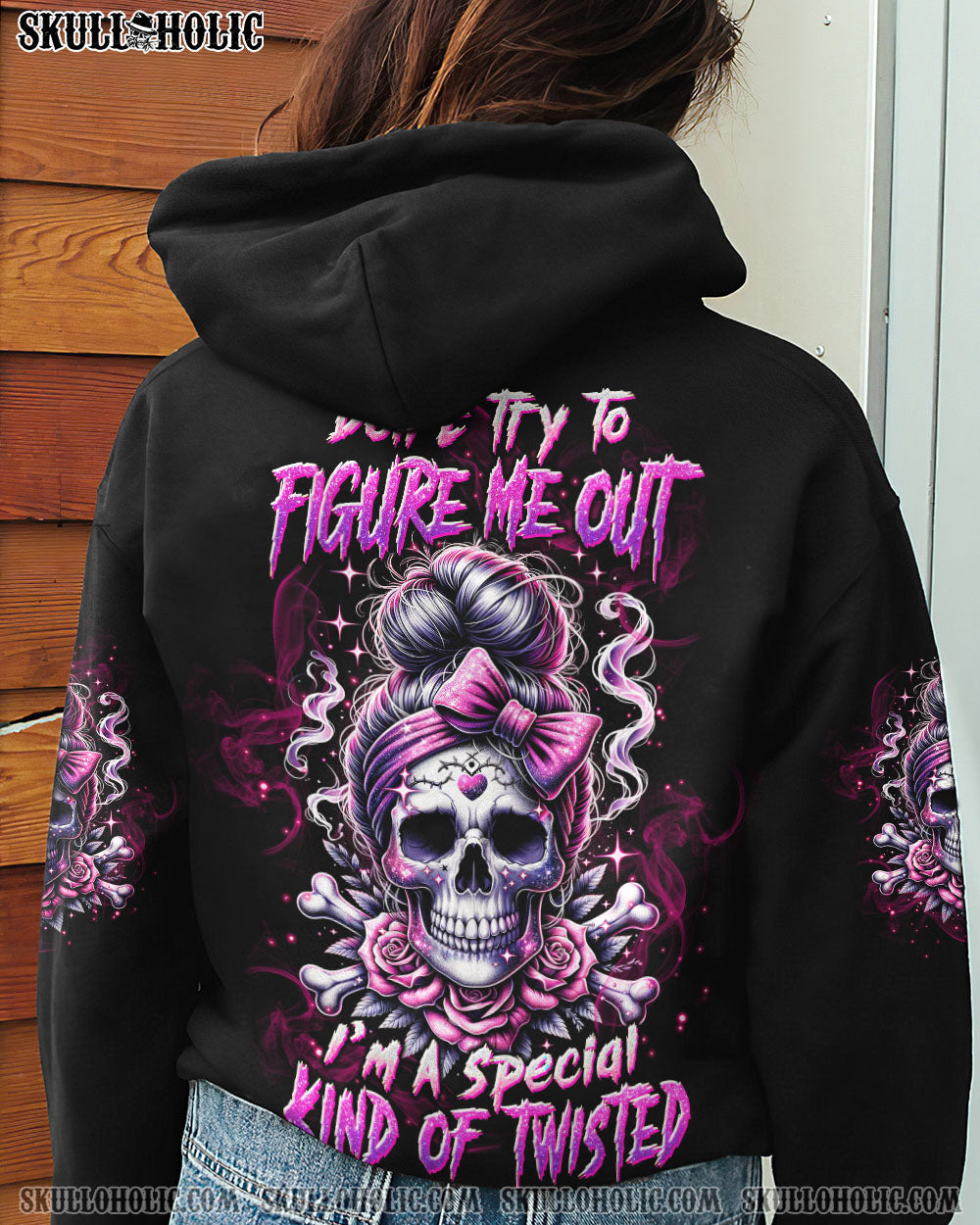 BLISSCORNERS I'M A B DON'T TRY ME MESSY BUN ROSE ALL OVER PRINT