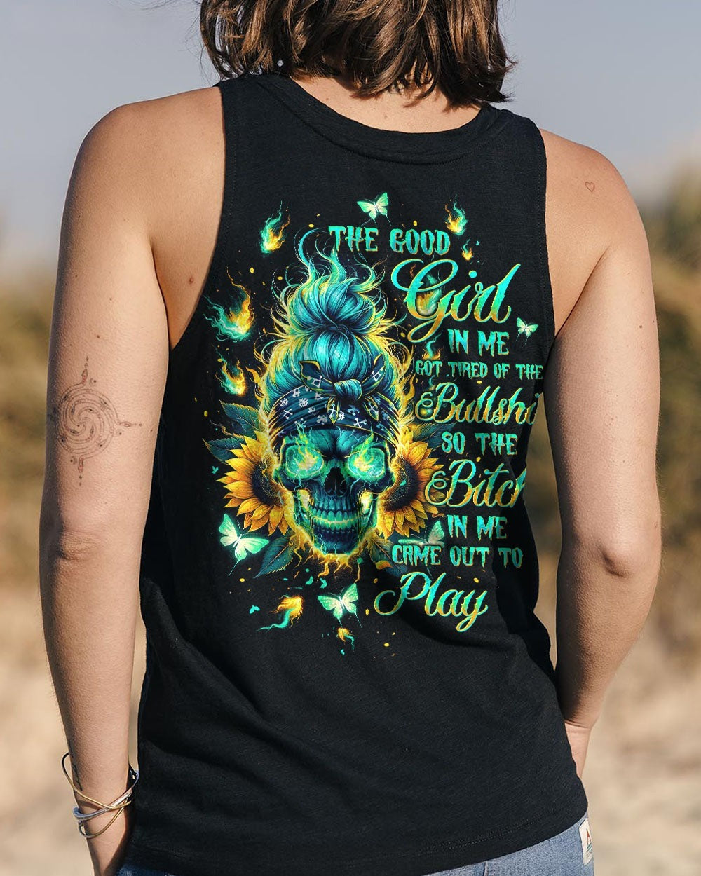 BLISSCORNERS DRINK UP B MESSY BUN SKULL PATRICK'S DAY ALL OVER PRINT
