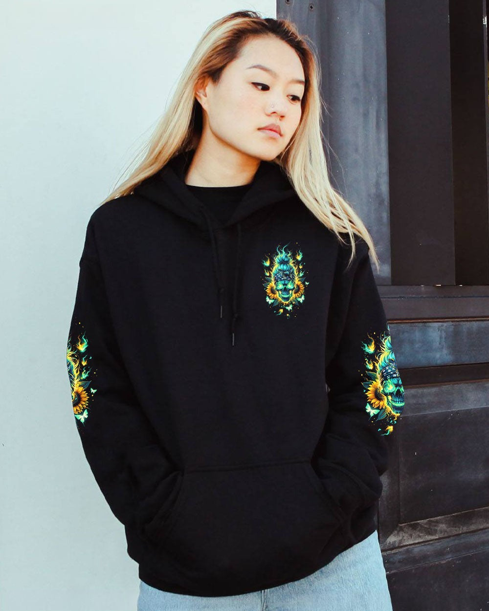 BLISSCORNERS DRINK UP B MESSY BUN SKULL PATRICK'S DAY ALL OVER PRINT