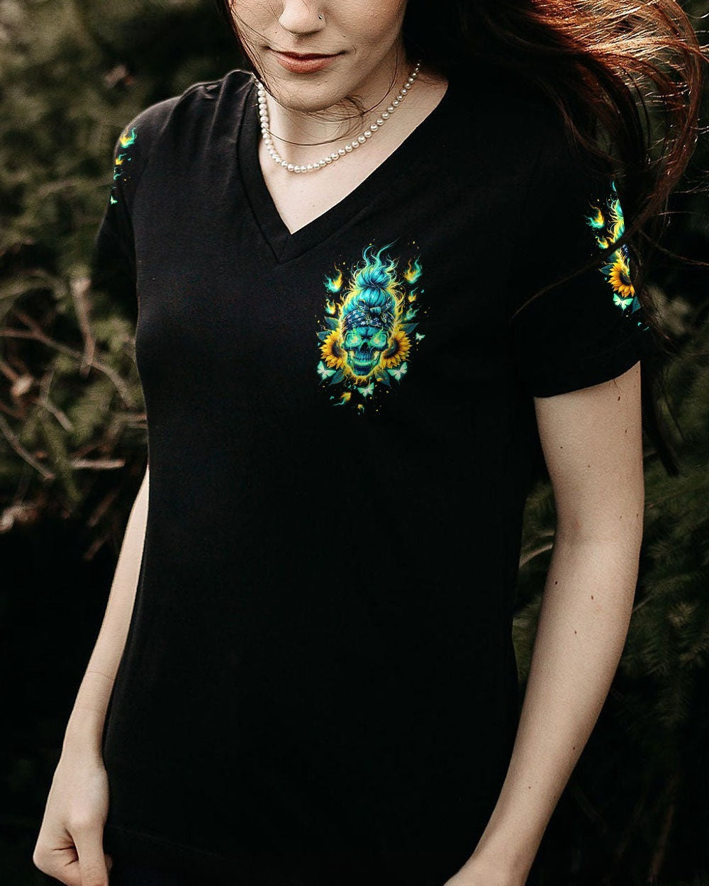 BLISSCORNERS DRINK UP B MESSY BUN SKULL PATRICK'S DAY ALL OVER PRINT
