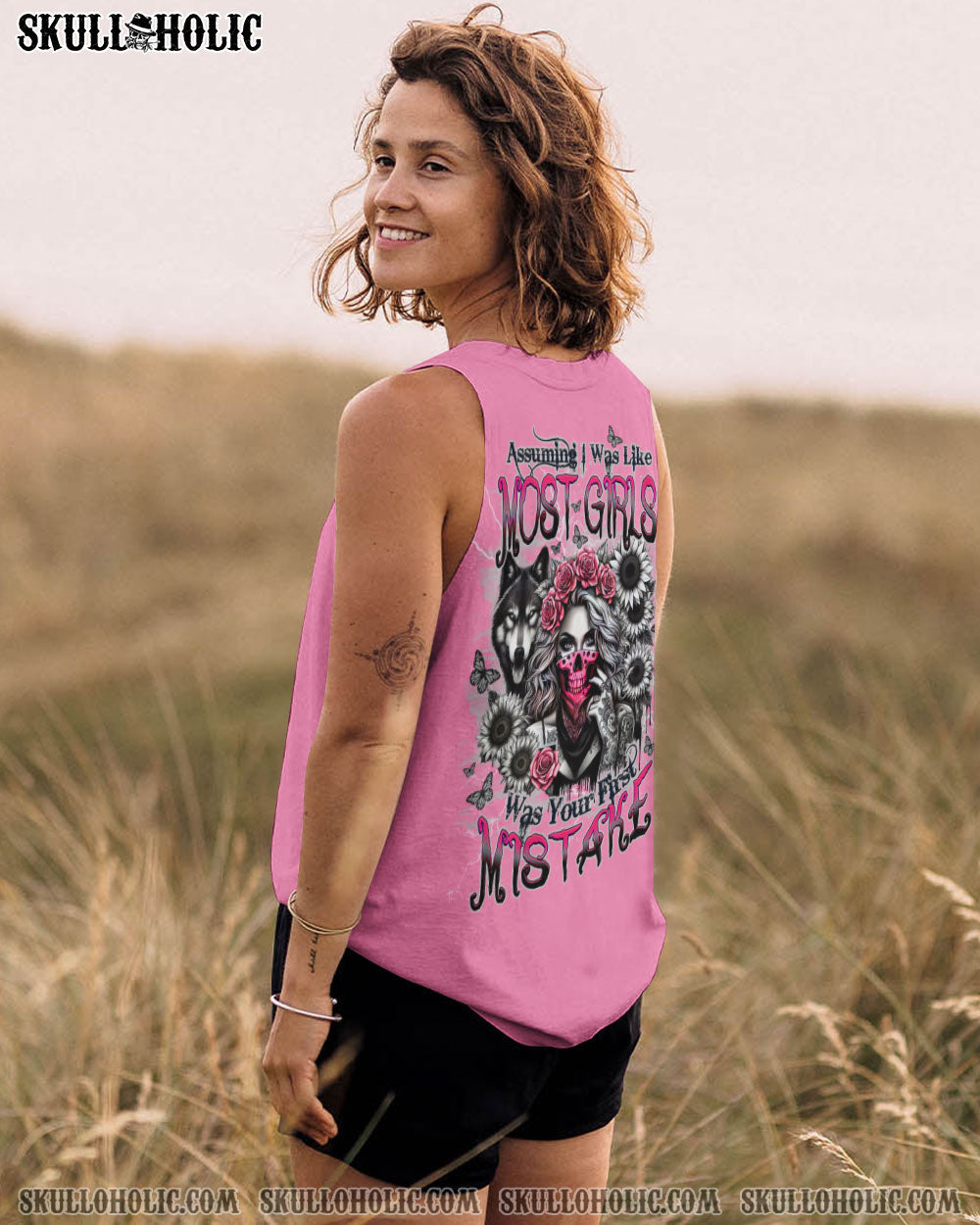BLISSCORNERS ASSUMING I WAS LIKE MOST GIRLS WOLF SKULL LADY ALL OVER PRINT