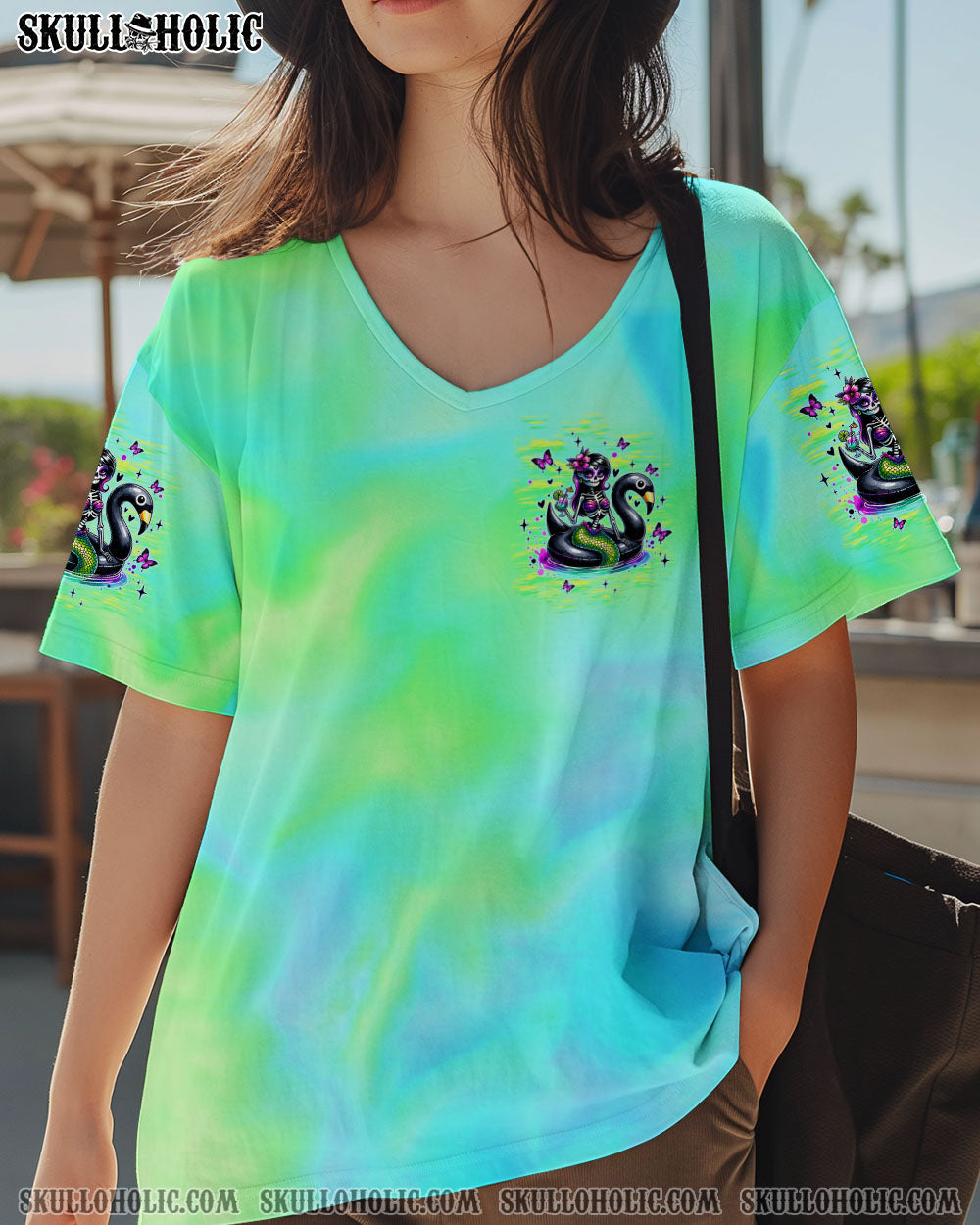 BLISSCORNERS HOT GHOUL SUMMER MERMAID SKELETON ALL OVER PRINT