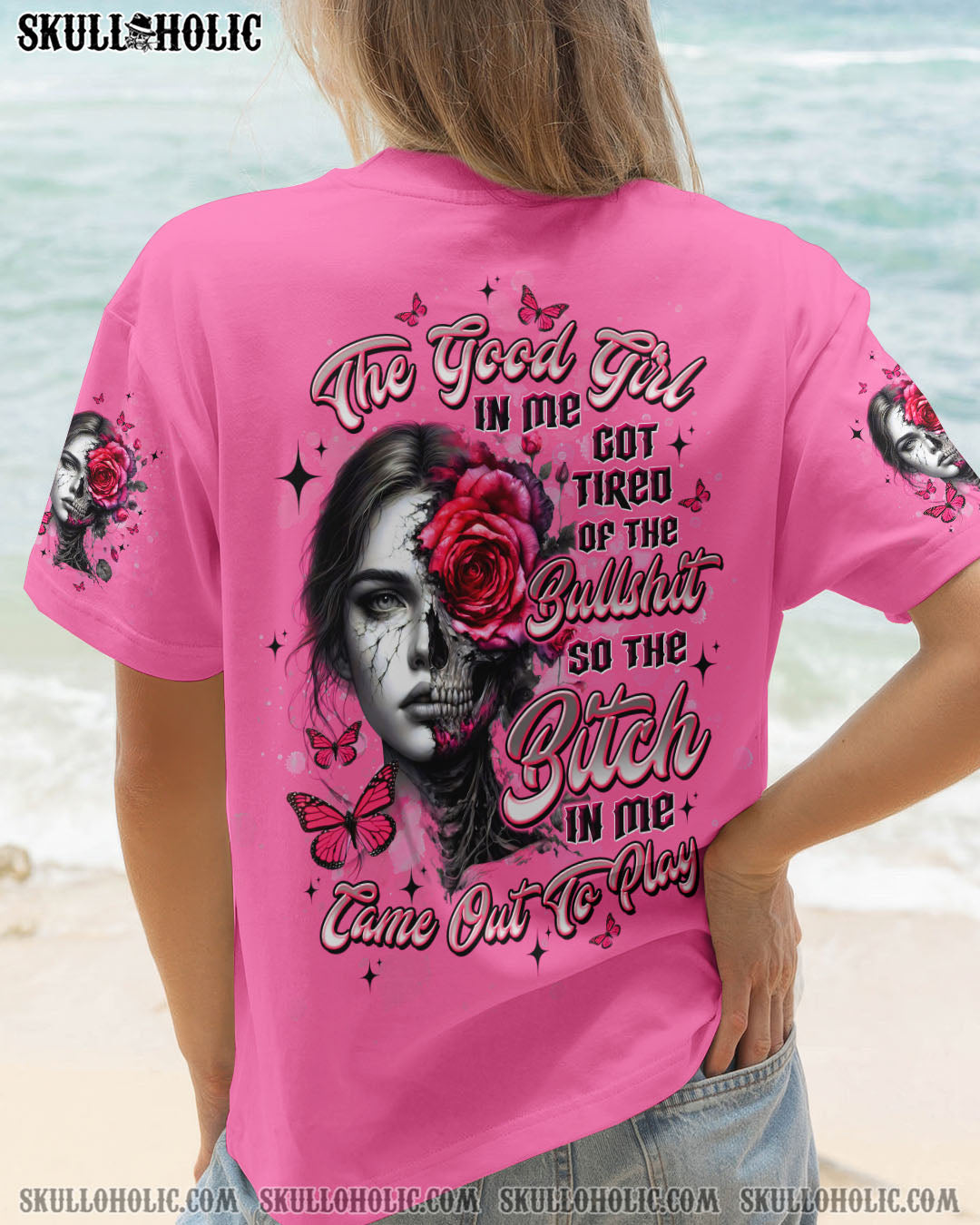 BLISSCORNERS IF YOU THINK THE THINGS I SAY OUT LOUD MESSY BUN SKULL TIE DYE ALL OVER PRINT