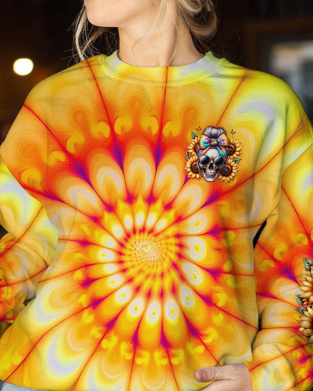 BLISSCORNERS ASSUMING I WAS LIKE MOST GIRLS MESSY BUN SKULL ALL OVER PRINT