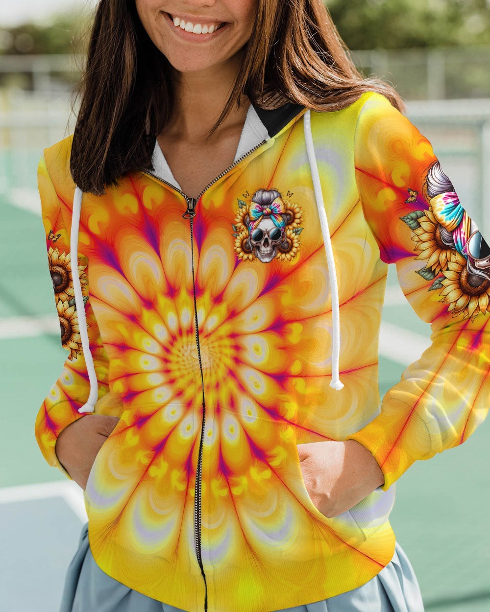 BLISSCORNERS ASSUMING I WAS LIKE MOST GIRLS MESSY BUN SKULL ALL OVER PRINT