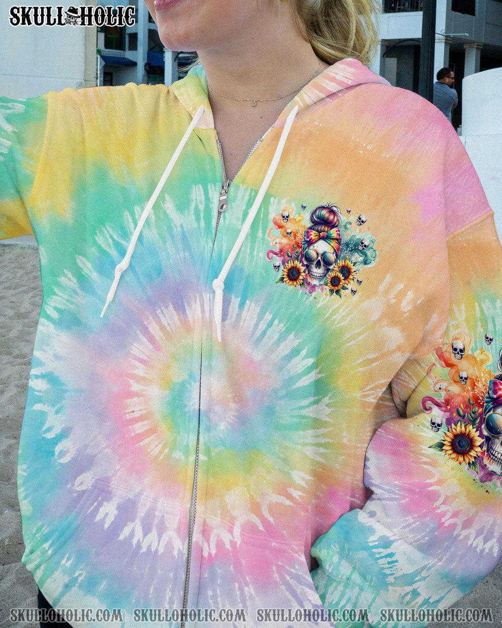 BLISSCORNERS MY GIVE A F IS BROKEN MESSY BUN SKULL ALL OVER PRINT