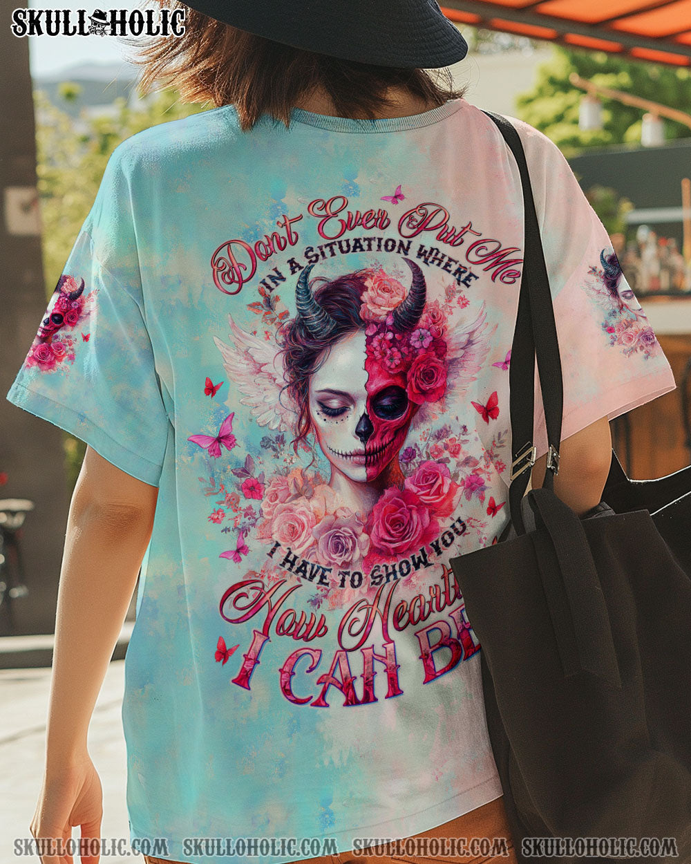 BLISSCORNERS HOW HEARTLESS I CAN BE SKULL LADY ALL OVER PRINT