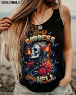 BLISSCORNERS (HOT DEAL) HALF GODDESS HALF HELL SKULL LADY ALL OVER PRINT