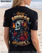 BLISSCORNERS (HOT DEAL) HALF GODDESS HALF HELL SKULL LADY ALL OVER PRINT