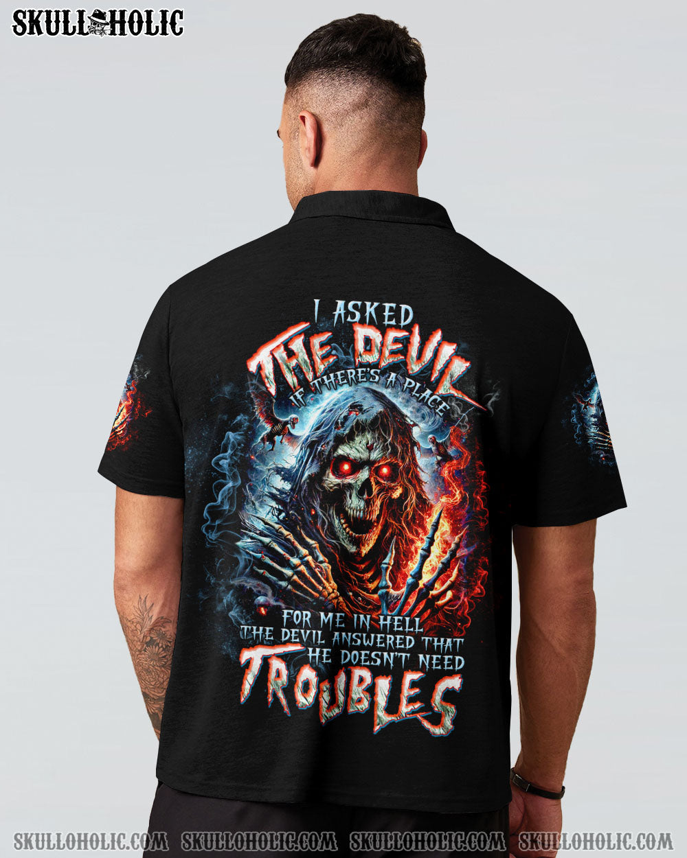 BLISSCORNERS I ASKED THE DEVIL SKULL REAPER ALL OVER PRINT