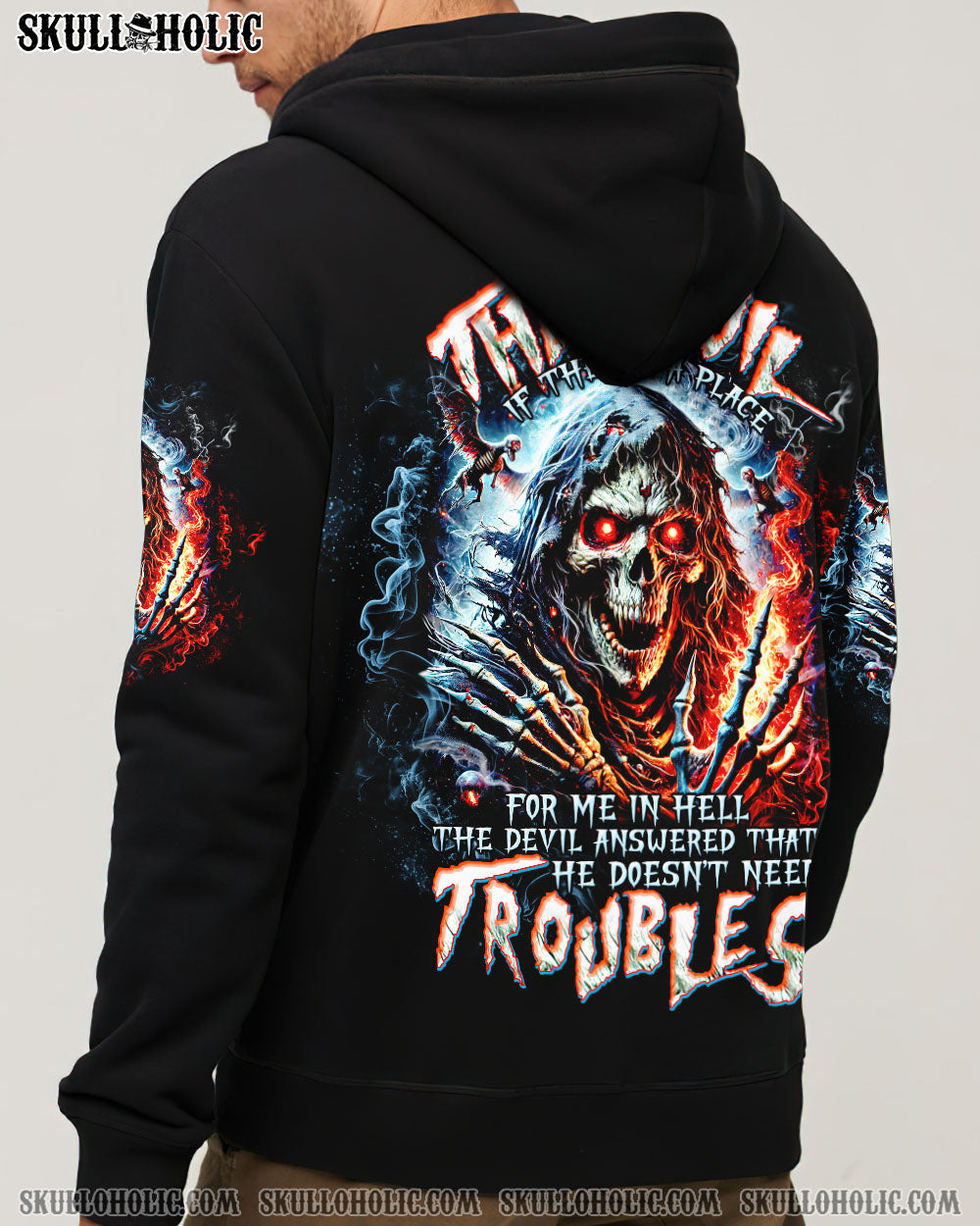 BLISSCORNERS I ASKED THE DEVIL SKULL REAPER ALL OVER PRINT