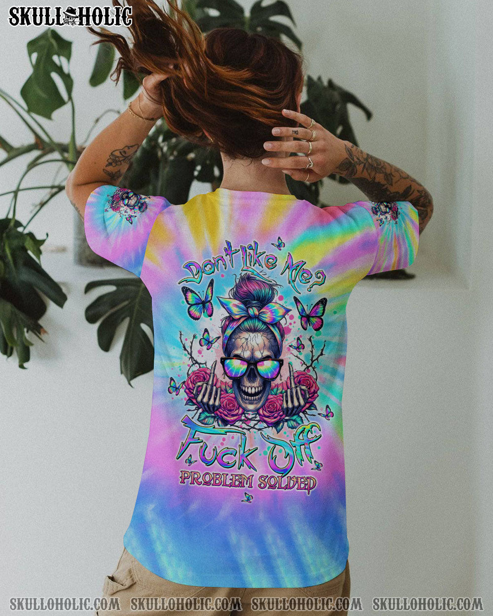 BLISSCORNERS I'M TOO OLD MESSY BUN SKULL ALL OVER PRINT