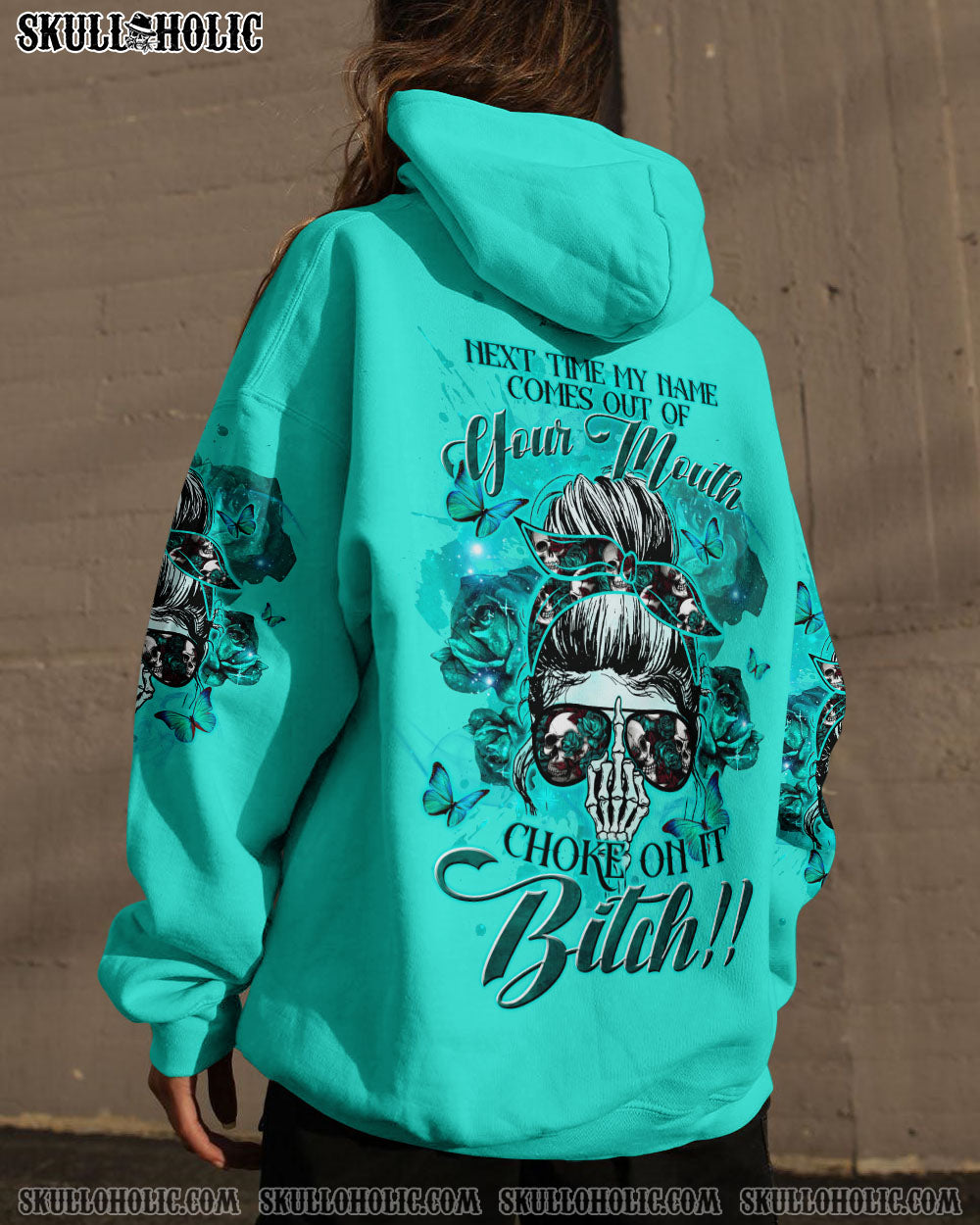 BLISSCORNERS I AM WHO I AM SKULL MESSY BUN ALL OVER PRINT