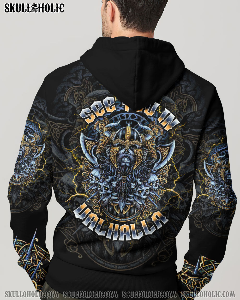 BLISSCORNERS SEE YOU IN VALHALLA VIKING SKULL ALL OVER PRINT