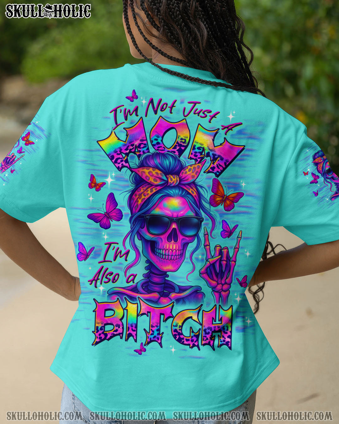 BLISSCORNERS YOU CURSE TOO MUCH SKULL MESSY BUN ALL OVER PRINT