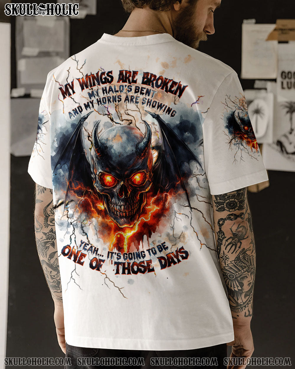 BLISSCORNERS IT'S GOING TO BE ONE OF THOSE DAYS SKULL ALL OVER PRINT