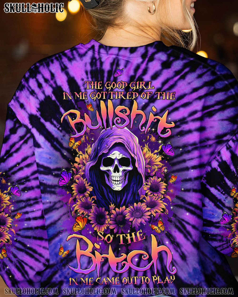BLISSCORNERS THE GOOD GIRL IN ME REAPER SUNFLOWER ALL OVER PRINT