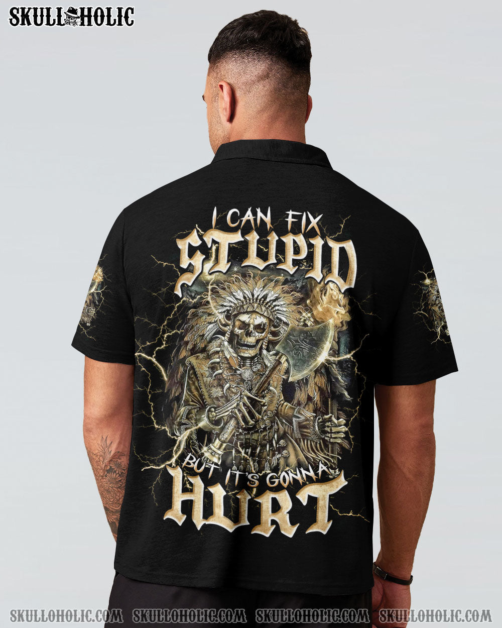 BLISSCORNERS I CAN FIX STUPID BUT IT'S GONNA HURT NATIVE SKULL ALL OVER PRINT