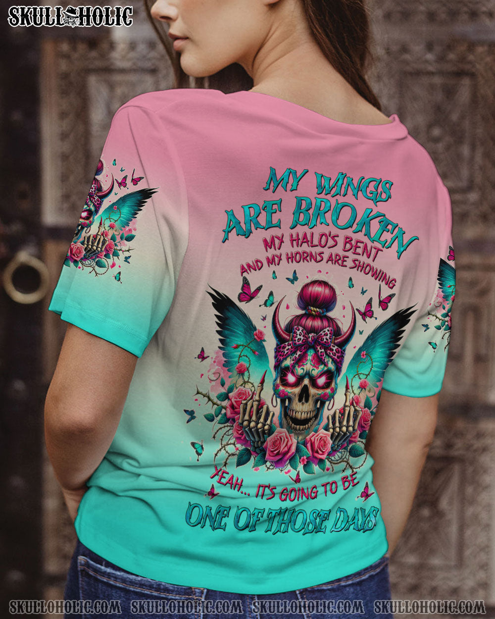 BLISSCORNERS IF MY MOUTH DOESN'T SAY IT SKULL MESSY BUN ALL OVER PRINT