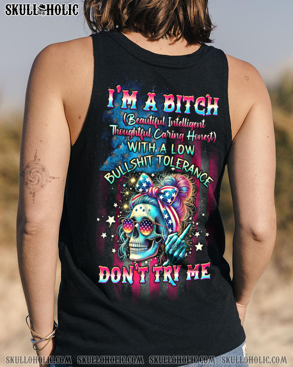 BLISSCORNERS YOUR FIRST MISTAKE BUTTERFLY SKULL MESSY BUN ALL OVER PRINT