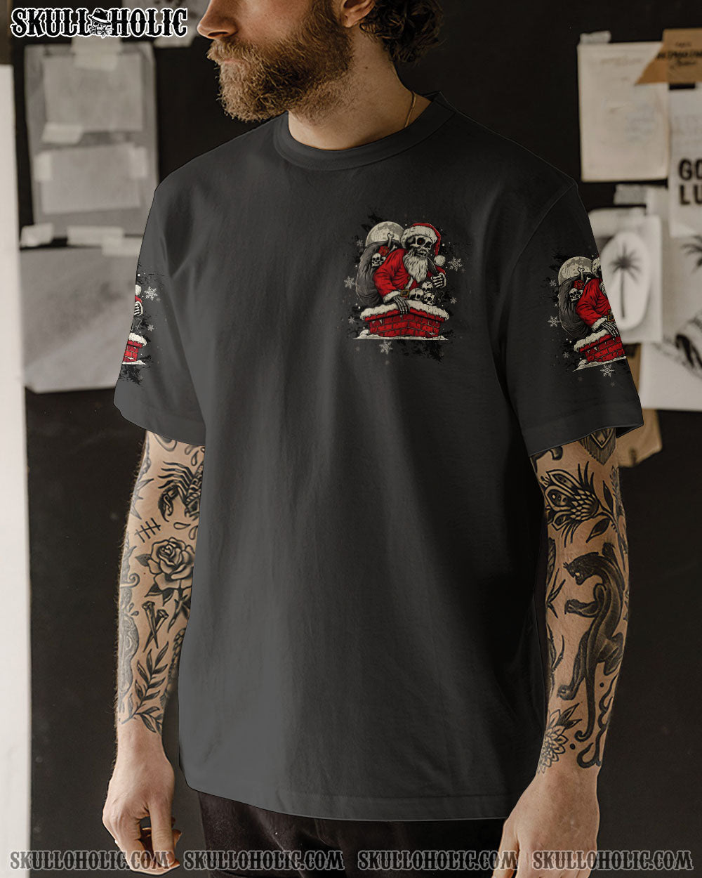BLISSCORNERS HELL CLAUS SKULL CHRISTMAS ALL OVER PRINT