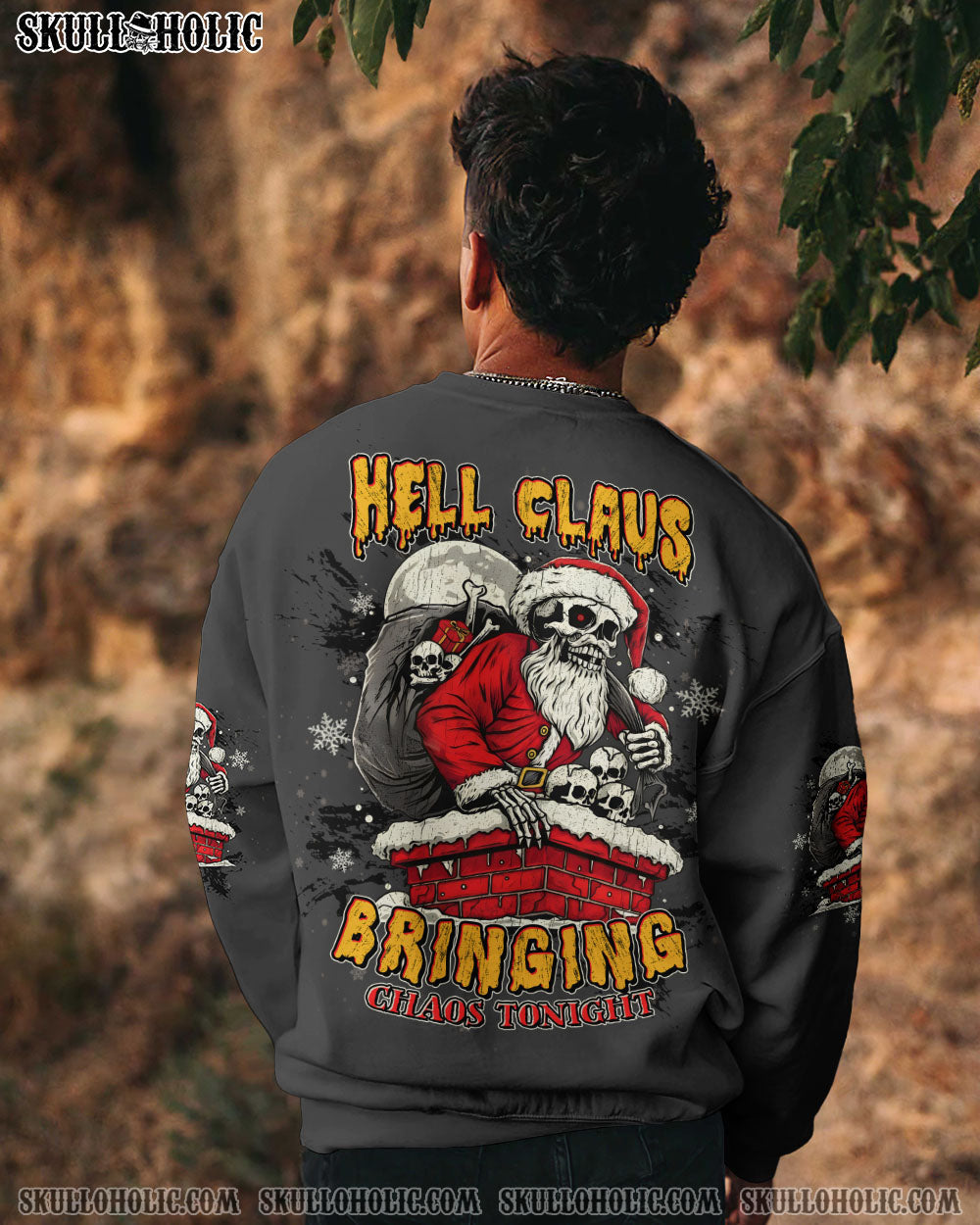 BLISSCORNERS HELL CLAUS SKULL CHRISTMAS ALL OVER PRINT