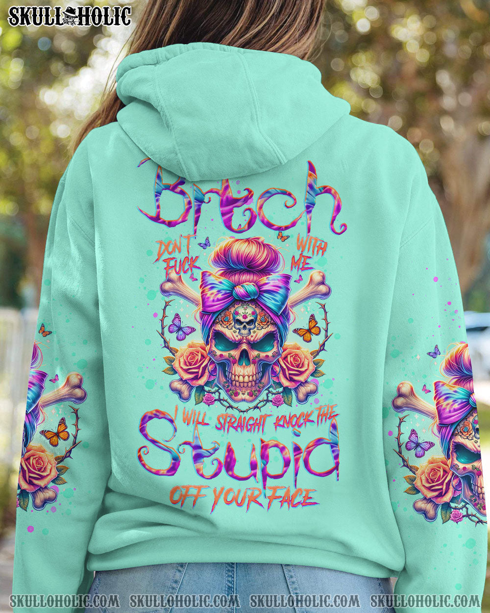 BLISSCORNERS THE GOOD GIRL IN ME MESSY BUN BUTTERFLY ALL OVER PRINT