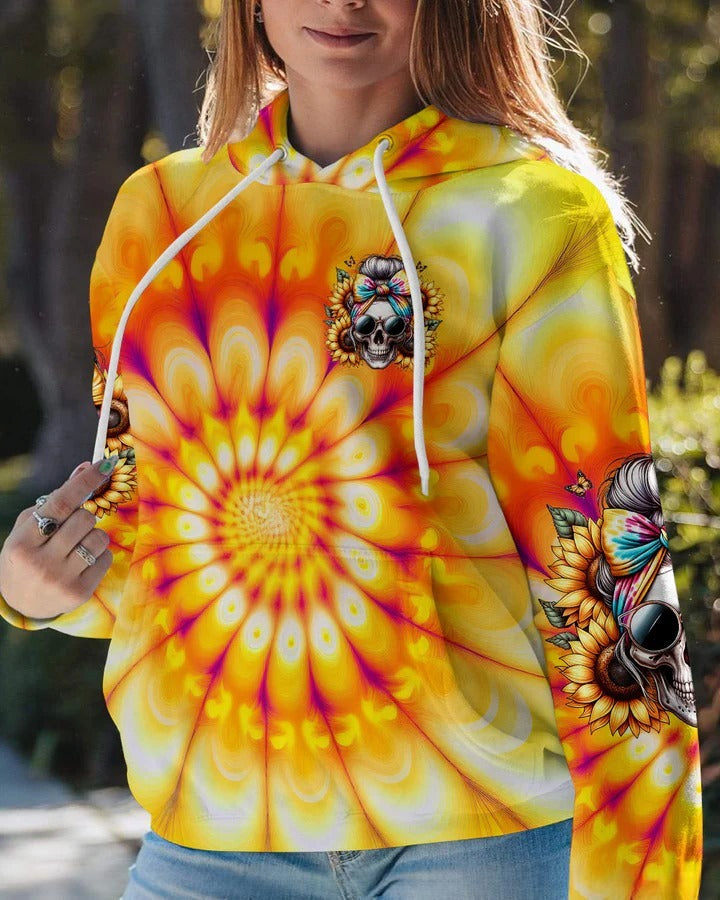 BLISSCORNERS SHE IS SUNSHINE SKULL TIE DYE ALL OVER PRINT 2