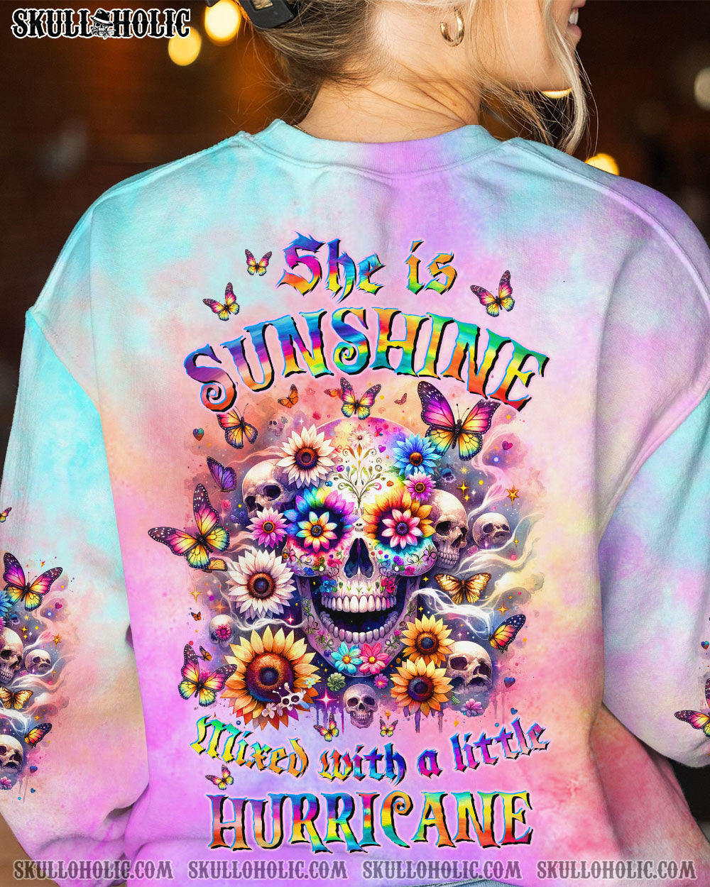 BLISSCORNERS SHE IS SUNSHINE SKULL ALL OVER PRINT