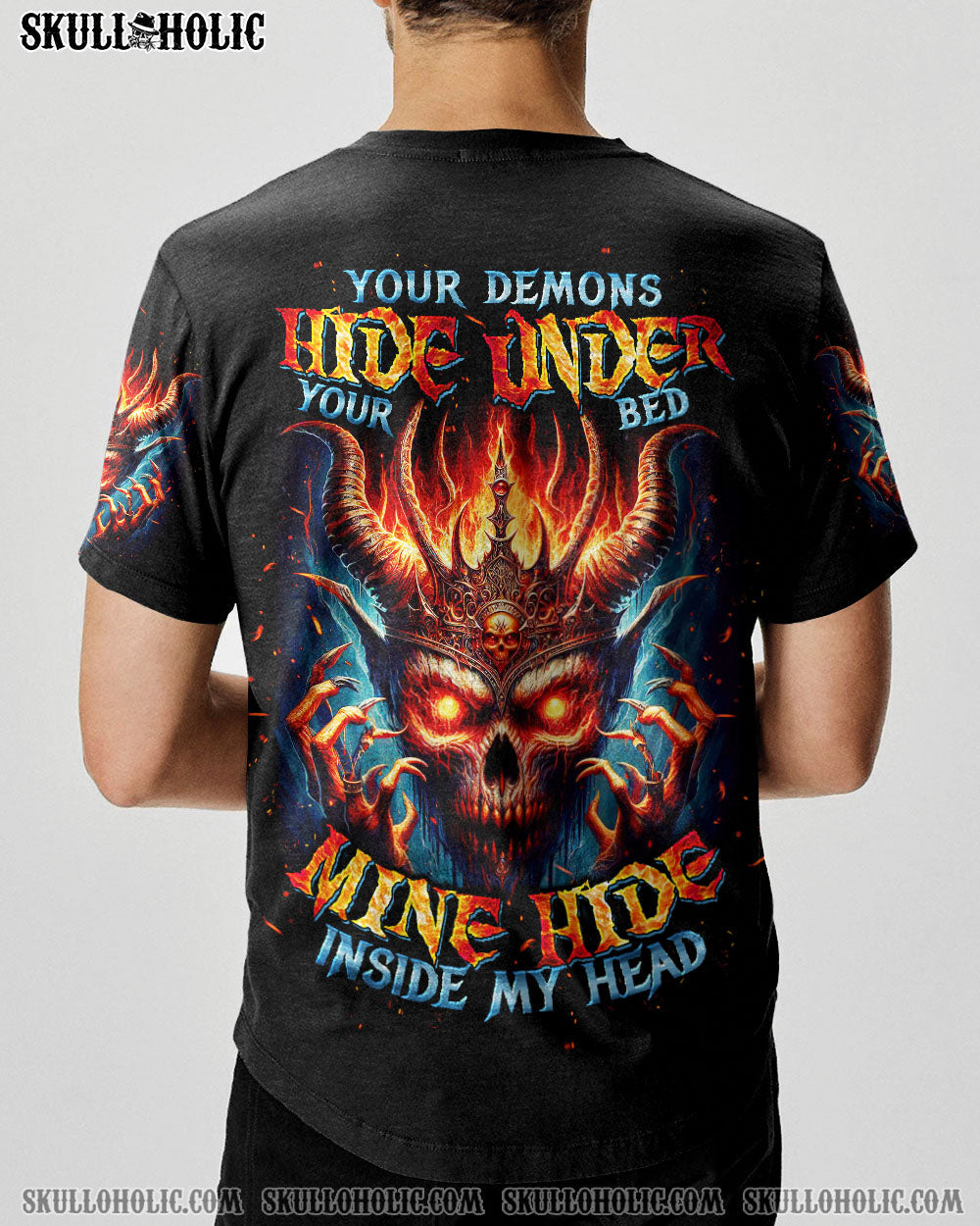 BLISSCORNERS YOUR DEMONS HIDE UNDER YOUR BED SKULL ALL OVER PRINT