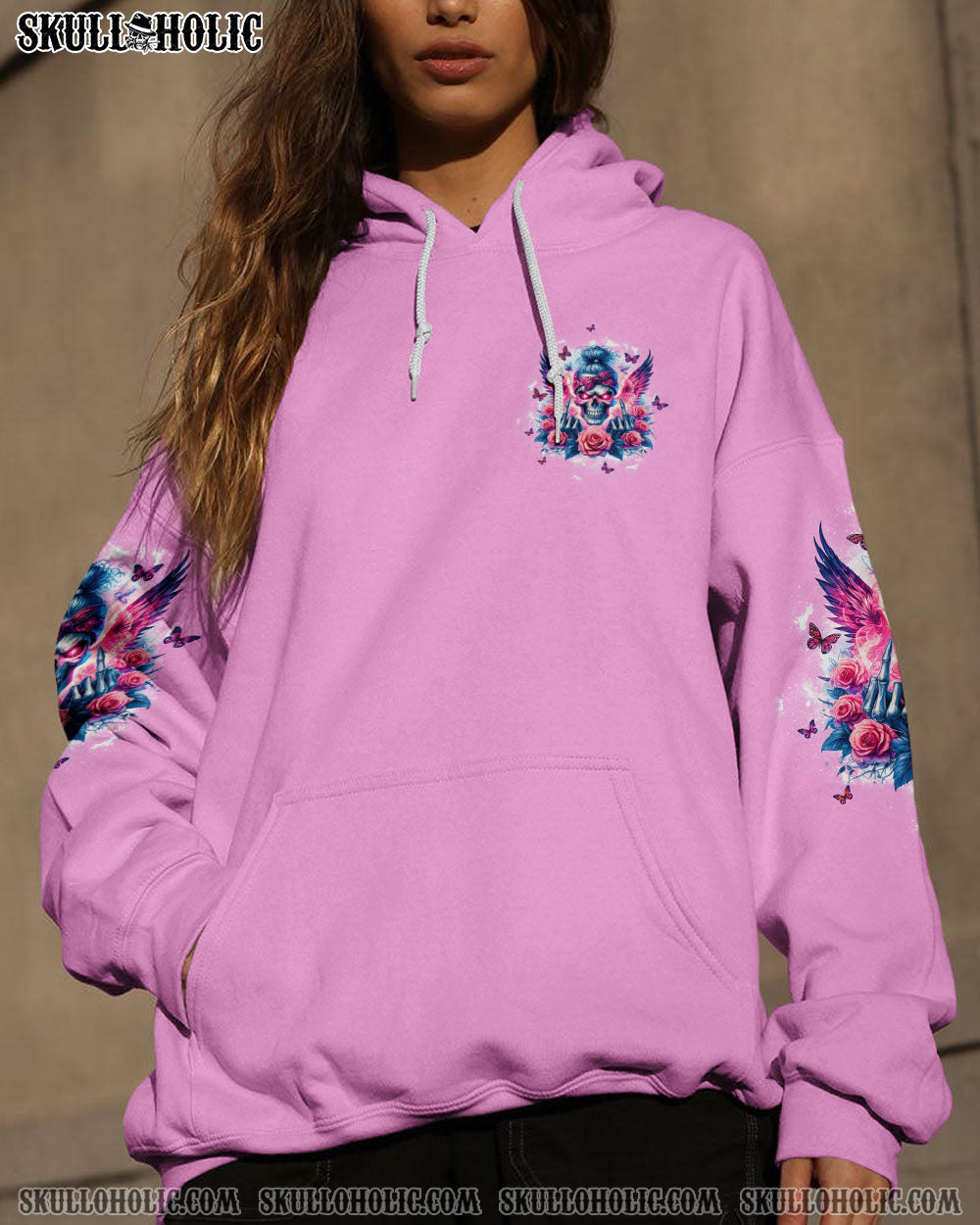 BLISSCORNERS JUDGE ME WHEN SKULL MESSY BUN ROSE ALL OVER PRINT