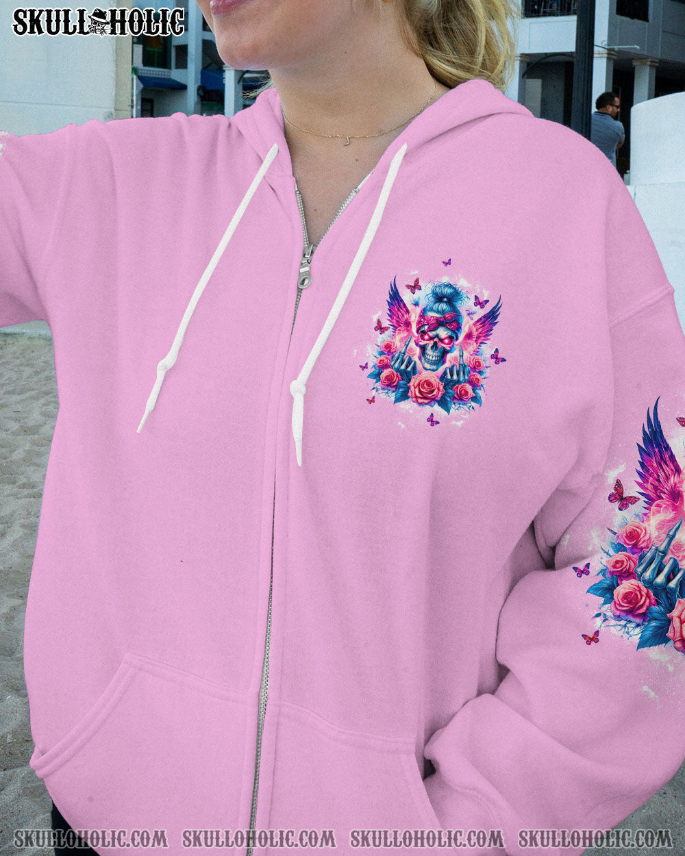 BLISSCORNERS JUDGE ME WHEN SKULL MESSY BUN ROSE ALL OVER PRINT