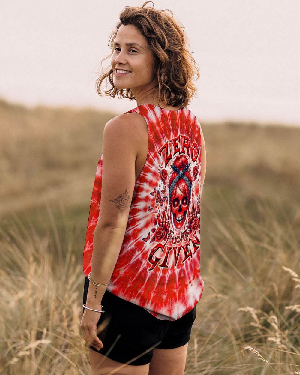 BLISSCORNERS I DON'T GIVE A F ABOUT WHAT YOU SAY MESSY BUN SKULL ALL OVER PRINT