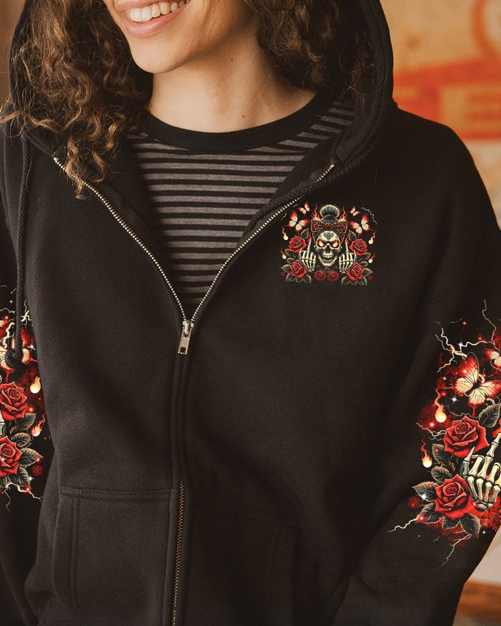 BLISSCORNERS BUT DID YOU DIE MOM LIFE SKULL MESSY BUN ALL OVER PRINT