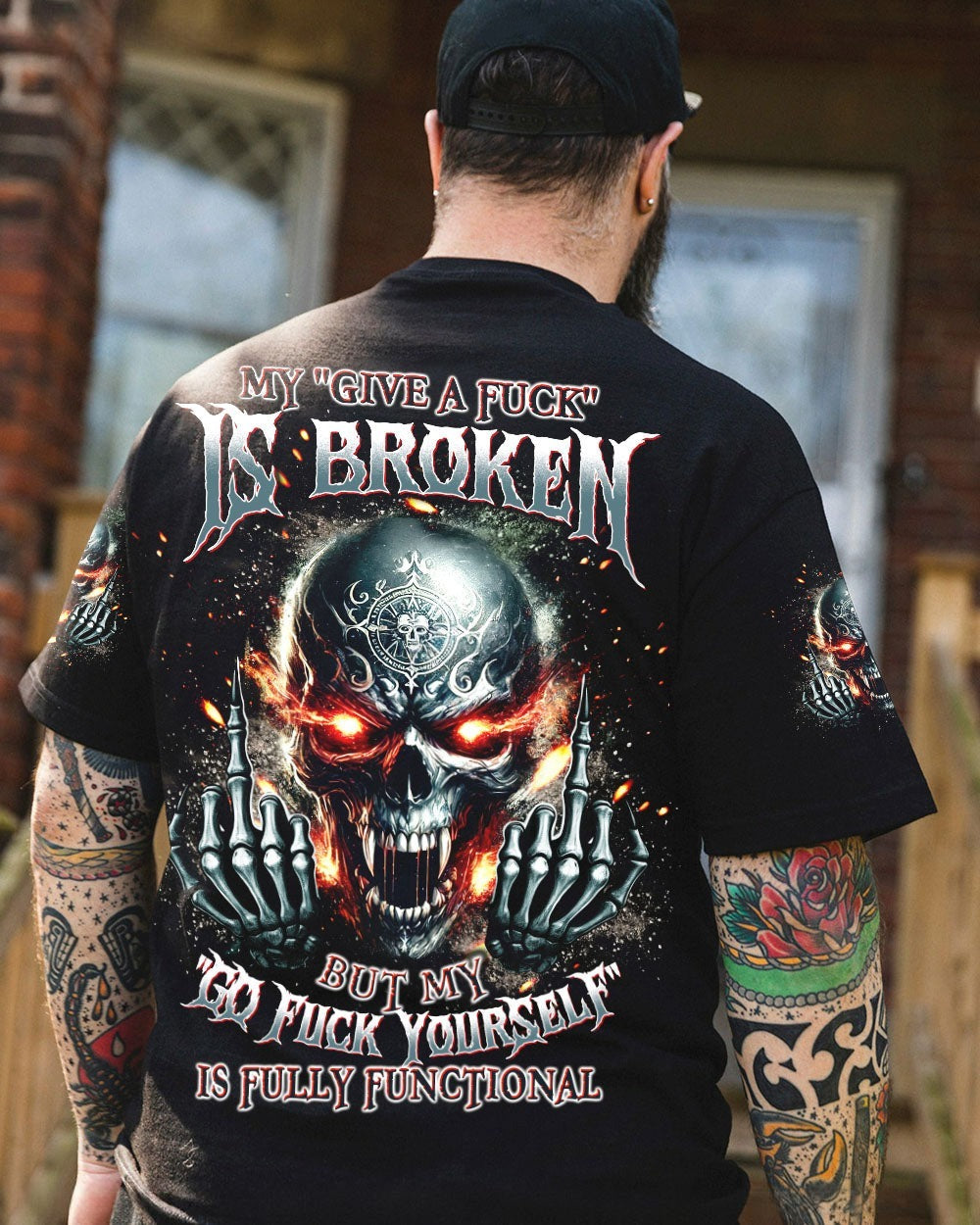 BLISSCORNERS MY GIVE A F IS BROKEN MADLY SKULL ALL OVER PRINT