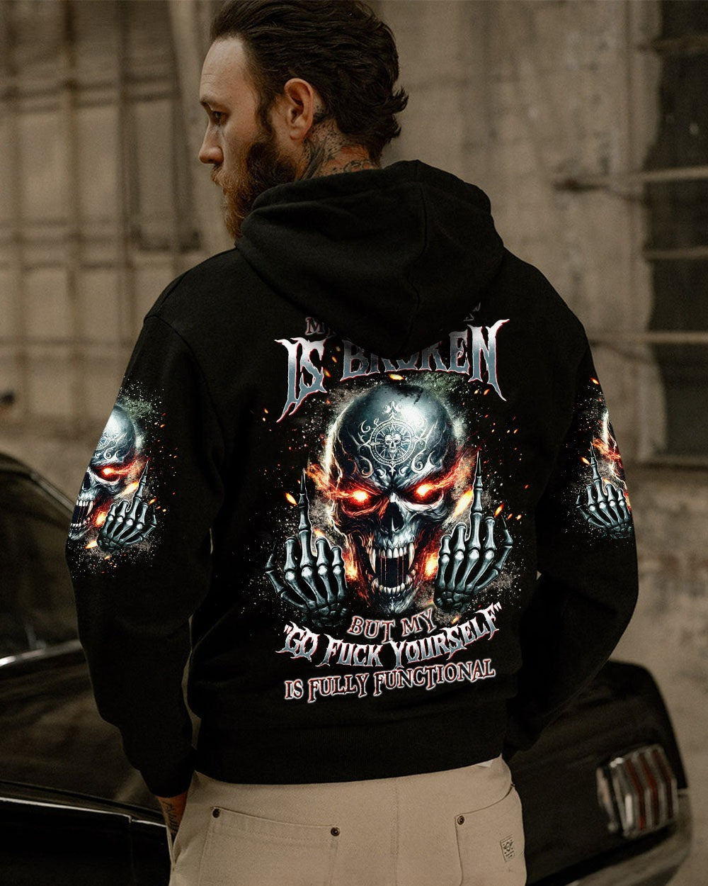 BLISSCORNERS MY GIVE A F IS BROKEN MADLY SKULL ALL OVER PRINT