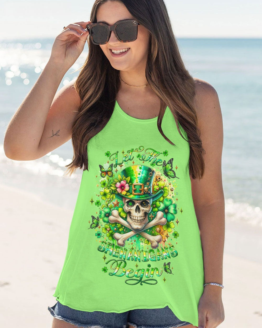 BLISSCORNERS LET THE SHENANIGANS BEGIN SKULL BONES PATRICK'S DAY ALL OVER PRINT