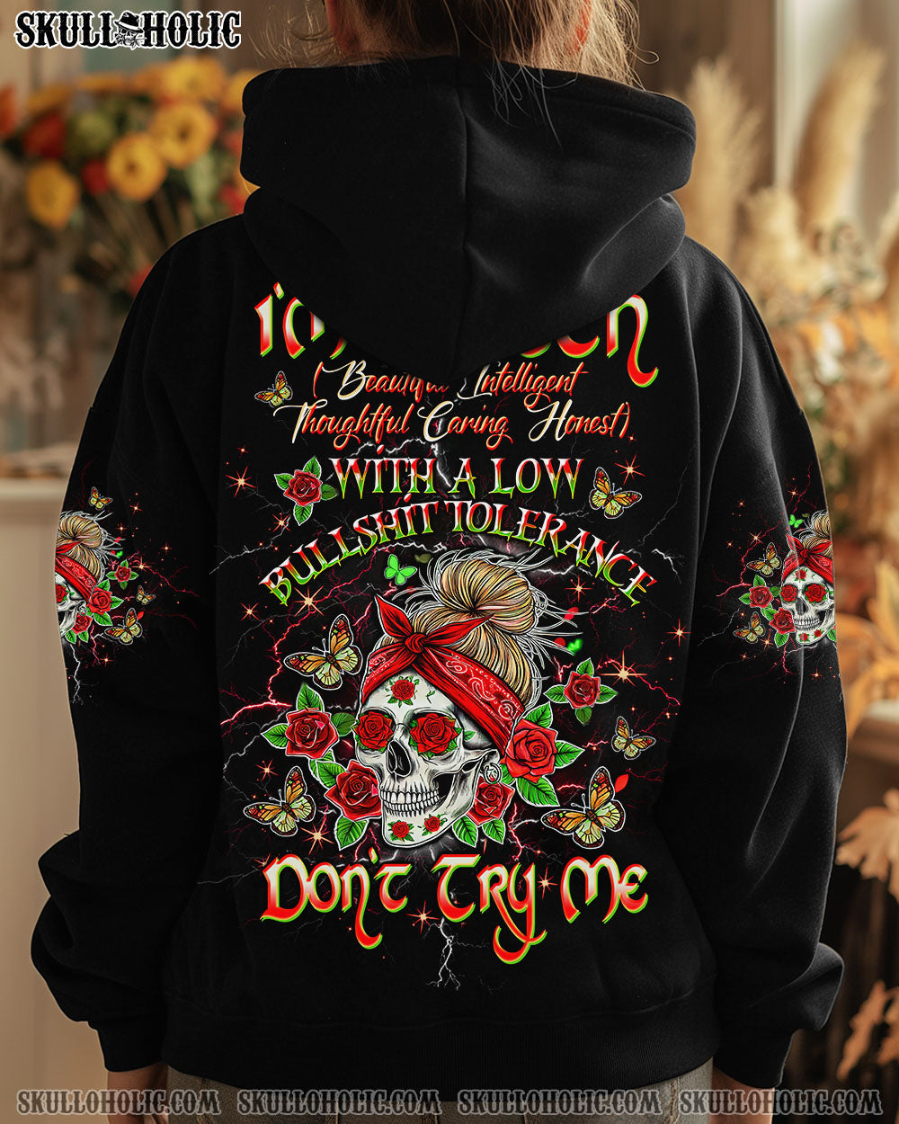 BLISSCORNERS I HOLD A BEAST AN ANGEL MESSY BUN ALL OVER PRINT