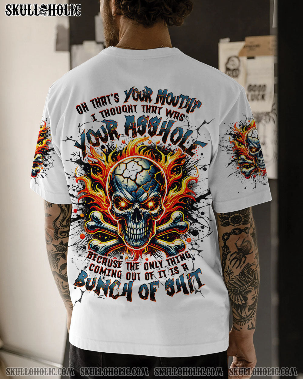 BLISSCORNERS OH THAT'S YOUR MOUTH SKULL BONES ALL OVER PRINT