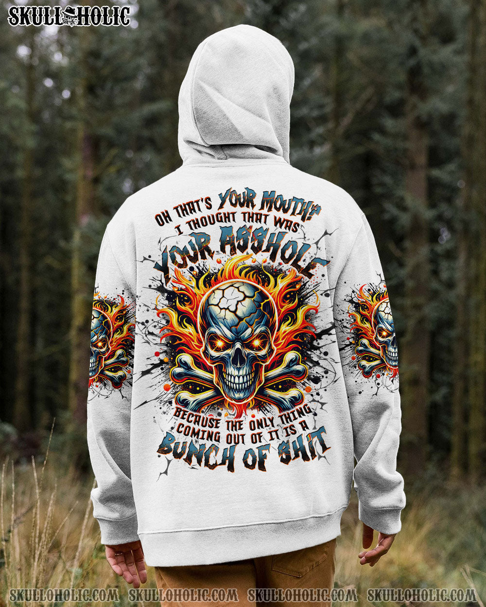 BLISSCORNERS OH THAT'S YOUR MOUTH SKULL BONES ALL OVER PRINT